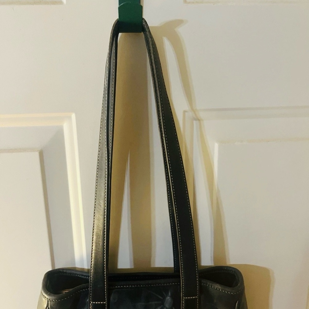 Extremely Rare Authentic Vintage Black Coach Tote Bag with Hand Painted Wolf - Picture 9 of 10